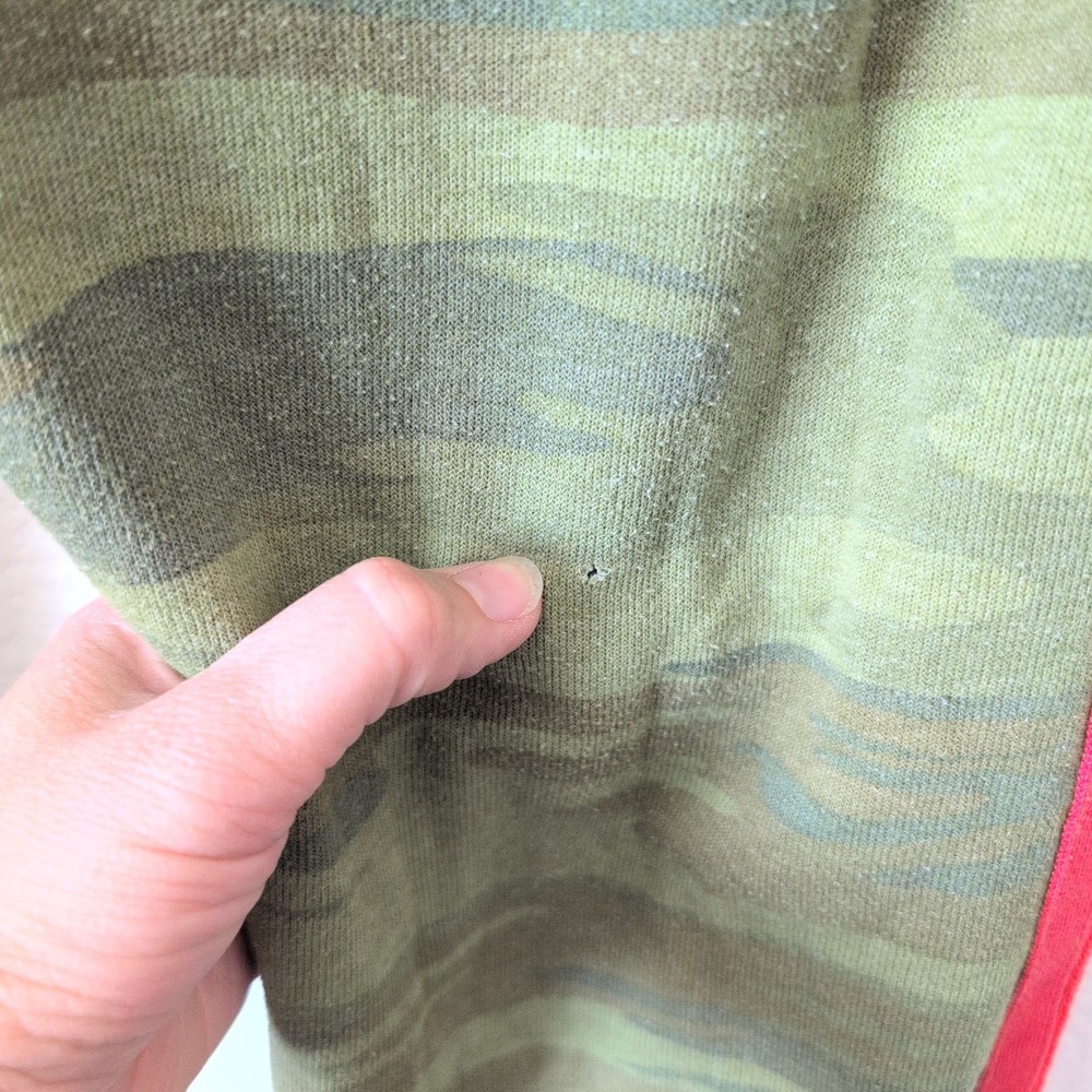 Aviator Nation Camo Rainbow Stripe Jogger Sweatpants Green Women M FLAWS - Picture 8 of 8